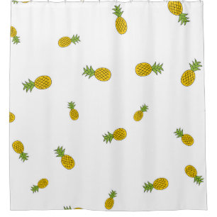Pineapple cute seamless pattern background. Vintag Shower Curtain