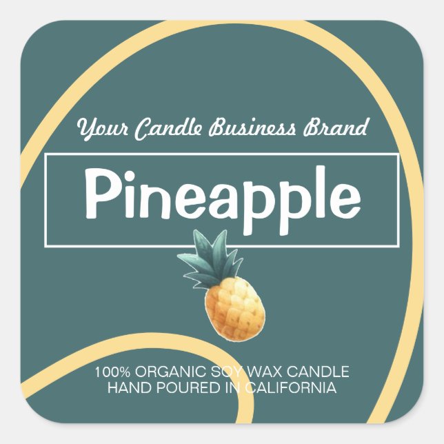Pineapple Cute Style Modern Soy Candles Labels  (Front)