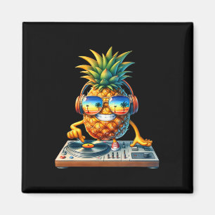 Pineapple Dj Tropical Beats Aloha Beaches Hawaii H Magnet