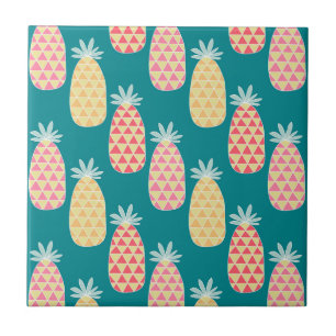 Pineapple Doodle Pattern Ceramic Tile