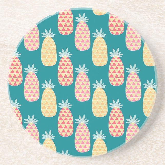 Pineapple Doodle Pattern Coaster (Front)