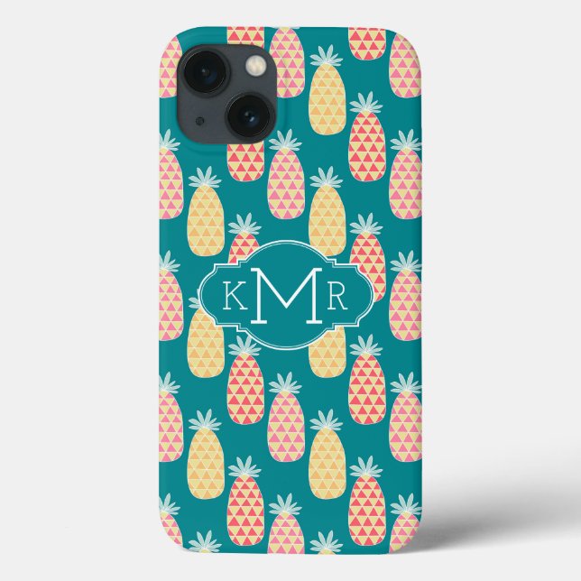 Pineapple Doodle Pattern | Monogram Case-Mate iPhone Case (Back)