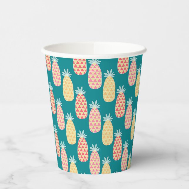 Pineapple Doodle Pattern Paper Cups (Left)