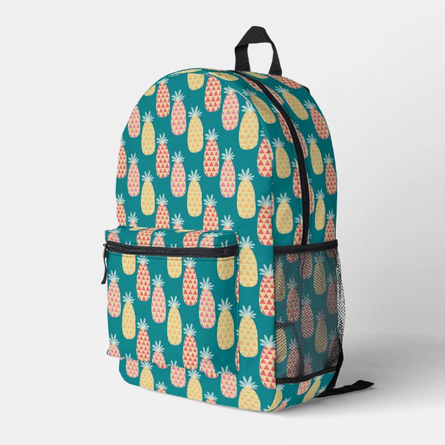 Pineapple Doodle Pattern Printed Backpack (Back Corner Right)