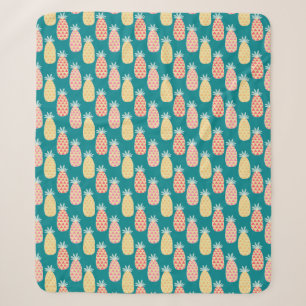 Pineapple Doodle Pattern Sherpa Blanket