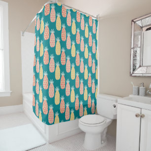 Pineapple Doodle Pattern Shower Curtain