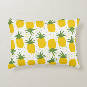 Pineapple Dots: Summer Fruit Design Decorative Cushion