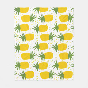 Pineapple Dots: Summer Fruit Design Fleece Blanket