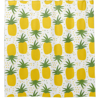 Pineapple Dots: Summer Fruit Design Shower Curtain