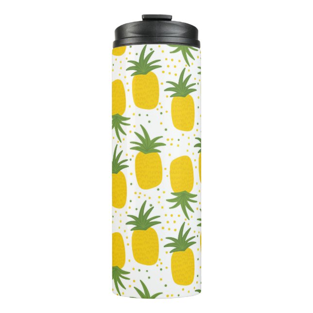 Pineapple Dots: Summer Fruit Design Thermal Tumbler (Front)