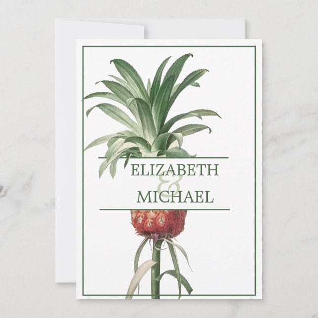 Pineapple Elegant Wedding Modern Chic Rehearsal Invitation (Back)