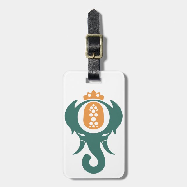 Pineapple Elephant Luggage Tag (Front Vertical)