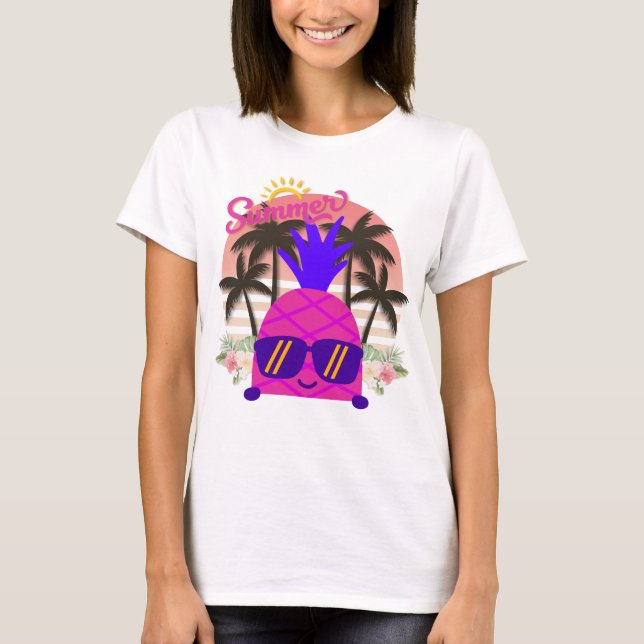 Pineapple Enjoying the Summer T-Shirt (Front)