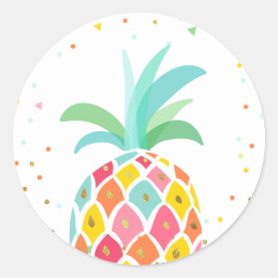 Pineapple Envelope seal sticker Tropical Pink Gold