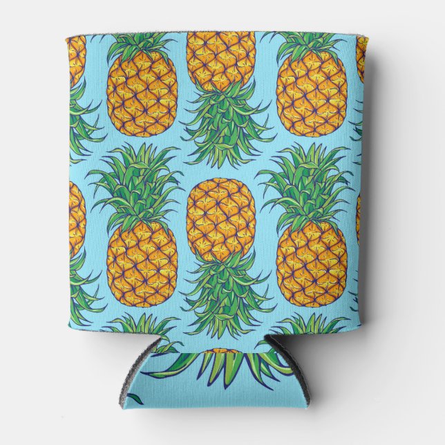 Pineapple Exotic Summer Fruit Pattern Can Cooler (Front)