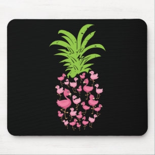 Pineapple Flamingo Aloha Beaches Hawaii - Pink Bir Mouse Pad