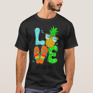Pineapple flipflops love summer noni  (22)  T-Shirt