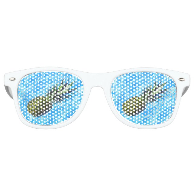 Pineapple Floating in the Water Peaceful Sweet Retro Sunglasses (Front)