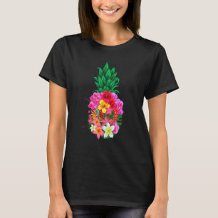 Pineapple Flowers Aloha Hawaii Vintage Hawaiian Fl T-Shirt