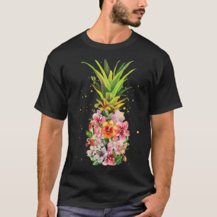 Pineapple Flowers Women Aloha Hawaii Vintage Hawai T-Shirt