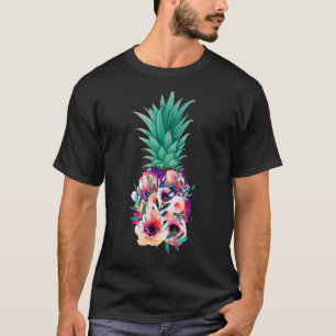 Pineapple Flowers Women Aloha Hawaii Vintage Hawai T-Shirt