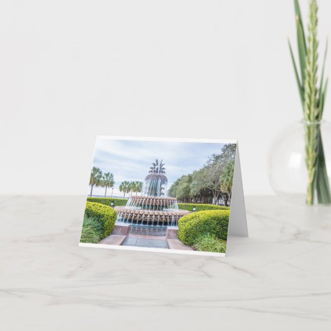 Pineapple Fountain - Blank Folded Card (Front)
