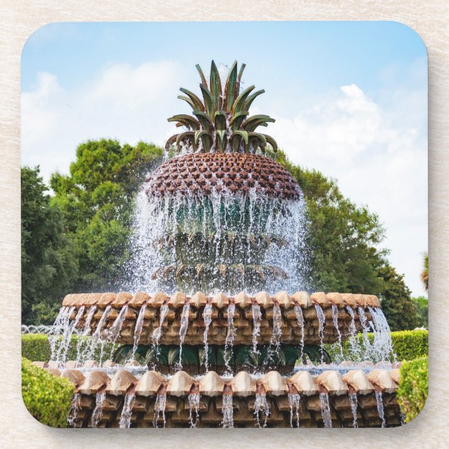 Pineapple Fountain in Charleston, SC Coaster (Front)