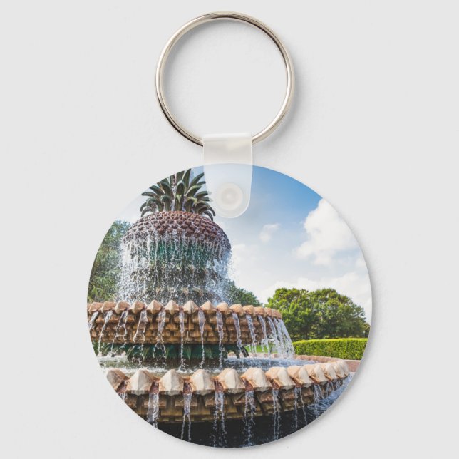 Pineapple Fountain in Charleston, SC Key Ring (Front)