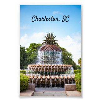 Pineapple Fountain in Charleston, SC Photo Print