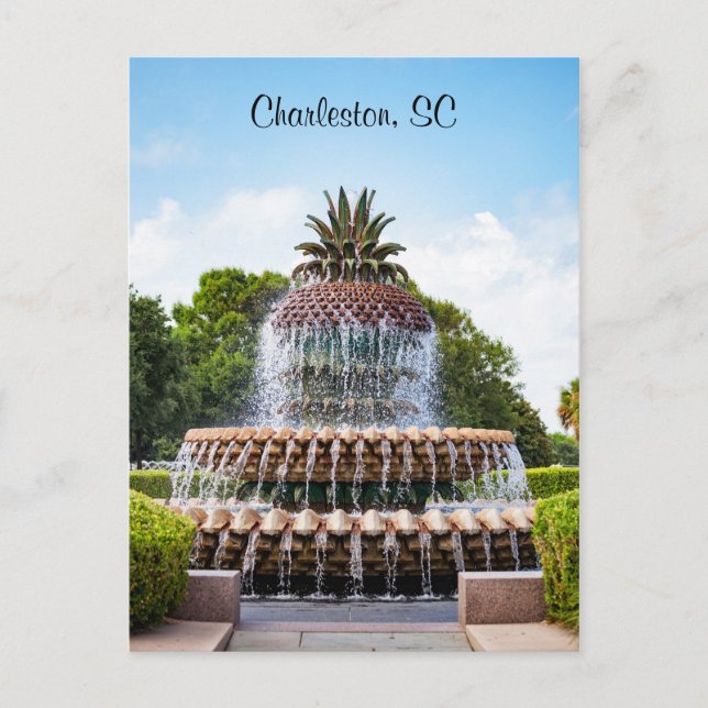 Pineapple Fountain in Charleston, SC Postcard (Front)