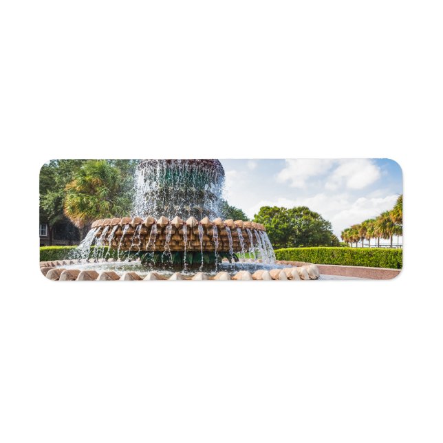 Pineapple Fountain in Charleston, SC Return Address Label (Front)