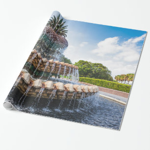 Pineapple Fountain in Charleston, SC Wrapping Paper