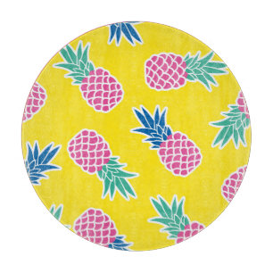 Pineapple Frenzy: Bright Cartoon Vintage. Cutting Board