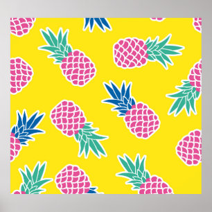 Pineapple Frenzy: Bright Cartoon Vintage. Poster