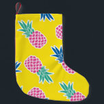 Pineapple Frenzy: Bright Cartoon Vintage. Small Christmas Stocking<br><div class="desc">Vintage seamless pineapple fruit crazy colours pattern. Very bright colourful cute cartoon background (wallpaper, fabric). Childish style, abstract pop art on yellow Crazy-coloured pineapple pattern. Cartoon background with abstract pop art. Playful pineapple fruit pattern in crazy colours - abstract pop art. pineapple, cute, pattern, background, tropical, seamless, fabric, crazy, abstract,...</div>