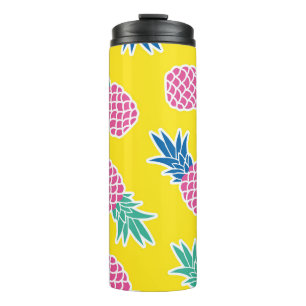 Pineapple Frenzy: Bright Cartoon Vintage. Thermal Tumbler