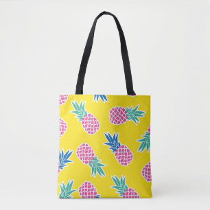 Pineapple Frenzy: Bright Cartoon Vintage. Tote Bag