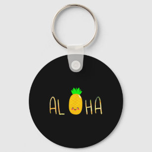 Pineapple Fruit Aloha Beaches Hawaii - Hawaiian Key Ring