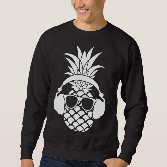 Pineapple Fruit Beach Bar Sunny Funny Vacation Mod Sweatshirt (Front)