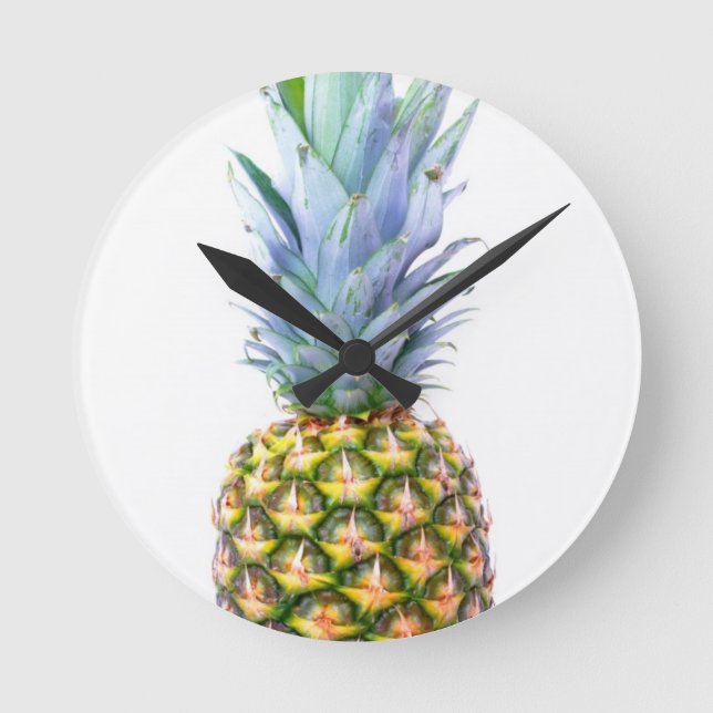 Pineapple Fruit Beach Dessert Colourful Tropical Round Clock (Front)
