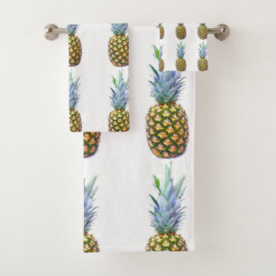 Pineapple Fruit Beach Dessert Destiny Destiny's Bath Towel Set
