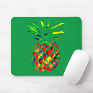 Pineapple fruit colourful pop art mouse pad