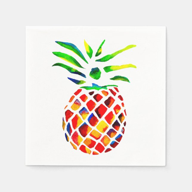 Pineapple fruit colourful pop art napkin (Front)