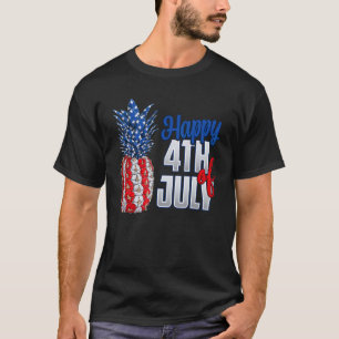Pineapple Fruit Cool American Us Flag 4th Of July  T-Shirt