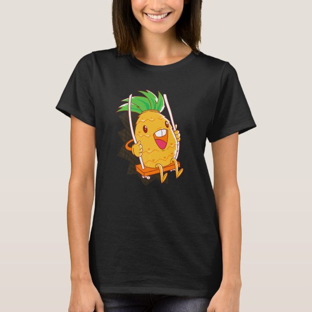 Pineapple Fruit Figurine Rocking Vegetarian Vegan T-Shirt (Front)