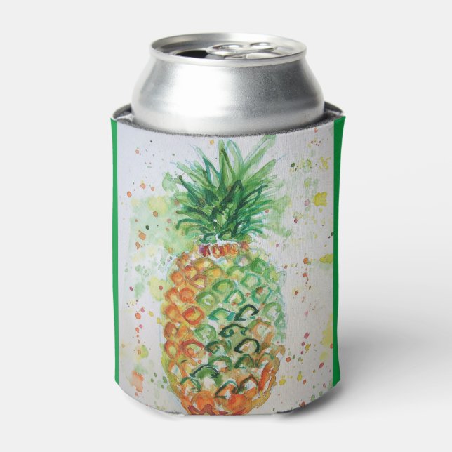 Pineapple Fruit Food Tropical Art Orange Lime Cute Can Cooler (Can Front)