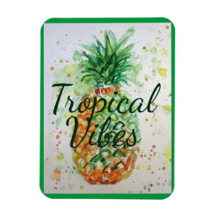 Pineapple Fruit Food Tropical Vibes Orange Lime  Magnet