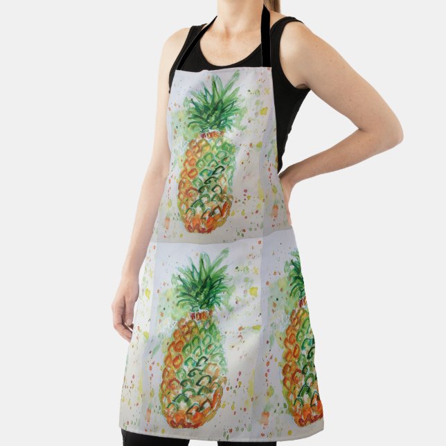 Pineapple Fruit Food Yellow Lime Tropical Apron (Insitu)