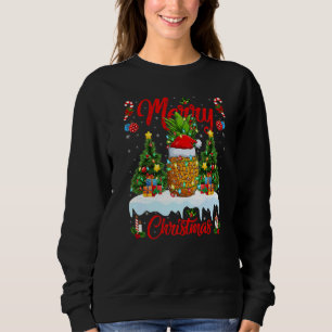 Pineapple Fruit Lights Xmas Tree Santa Pineapple C Sweatshirt