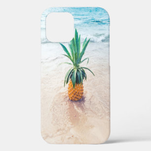 Pineapple fruit on beach shore in the morning iPhone 12 case